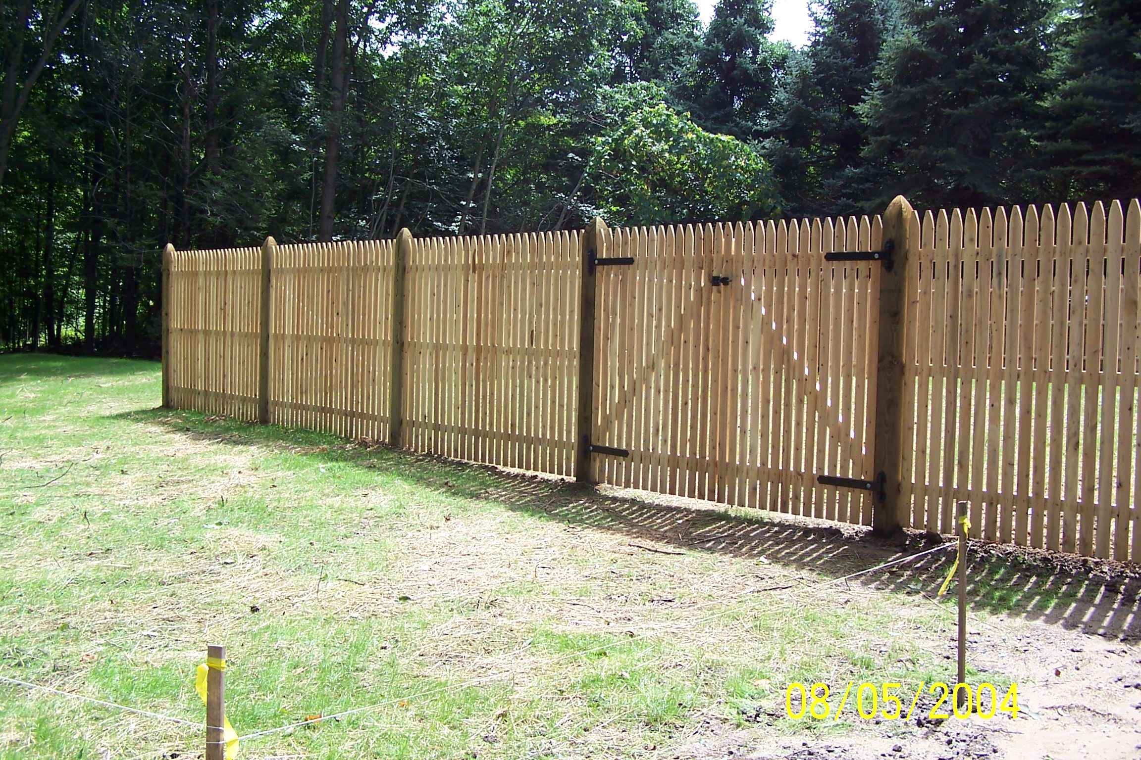 5-foot spaced cedar stockade picket fence as pool enclosure, Arrow Fence Inc Connecticut