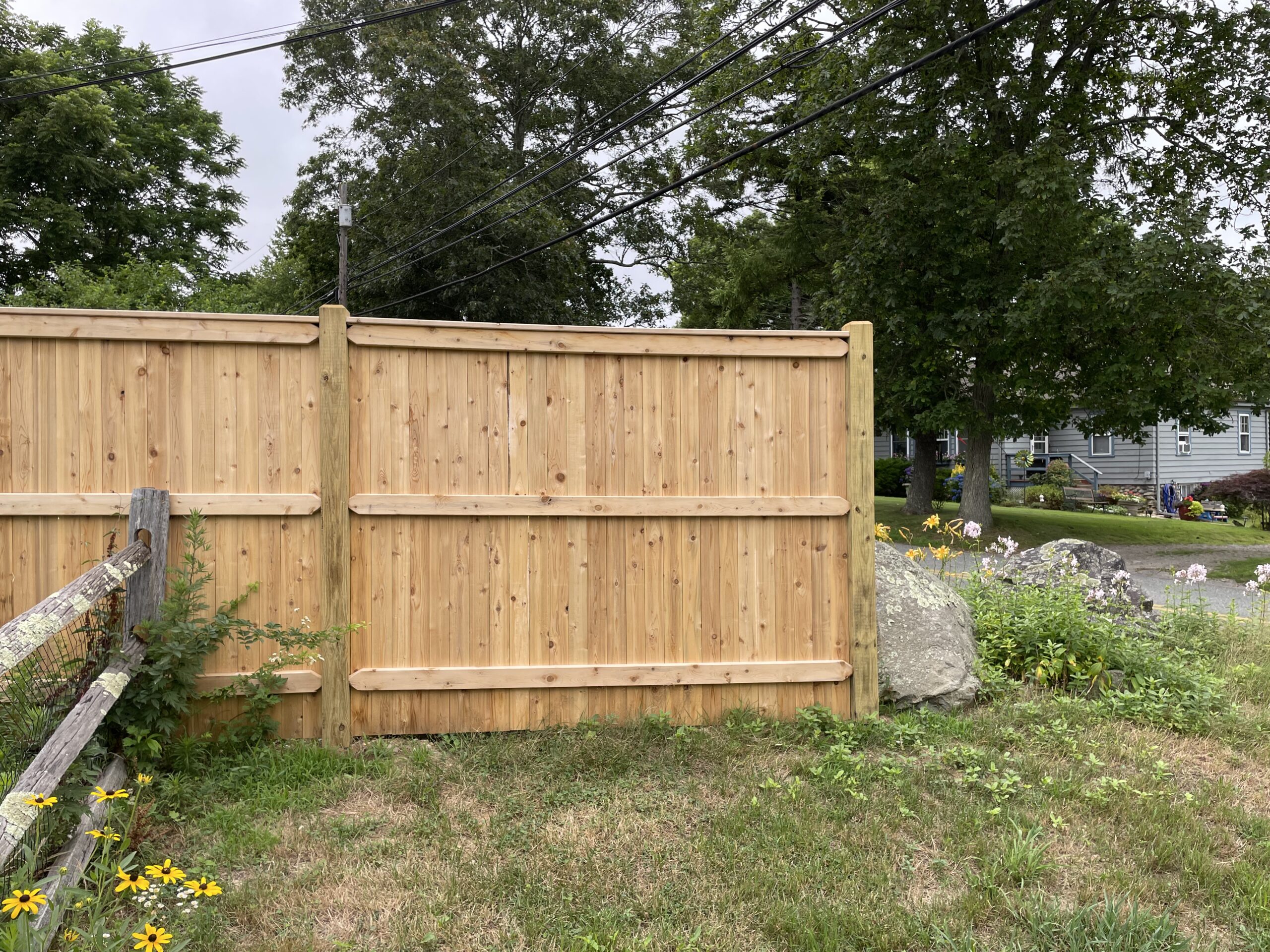 Cedar privacy fence installed by Arrow Fence Inc in Connecticut